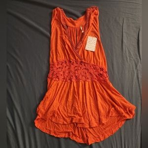 Free People Orange Tank Top